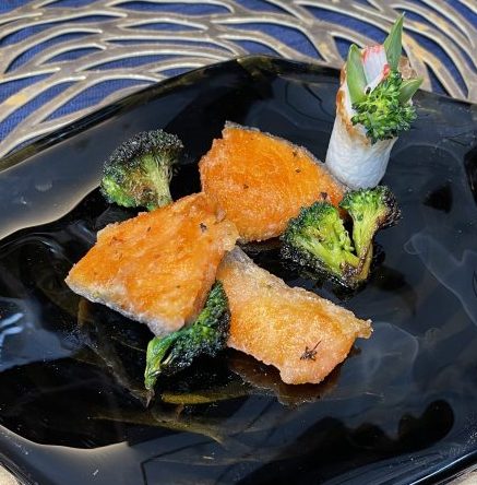 鮭とブロッコリーの醤油炒め