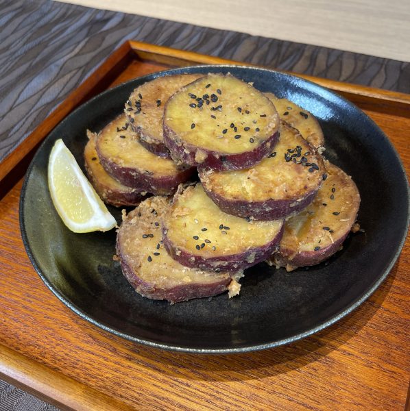 さつまいものお月見味噌バター焼き